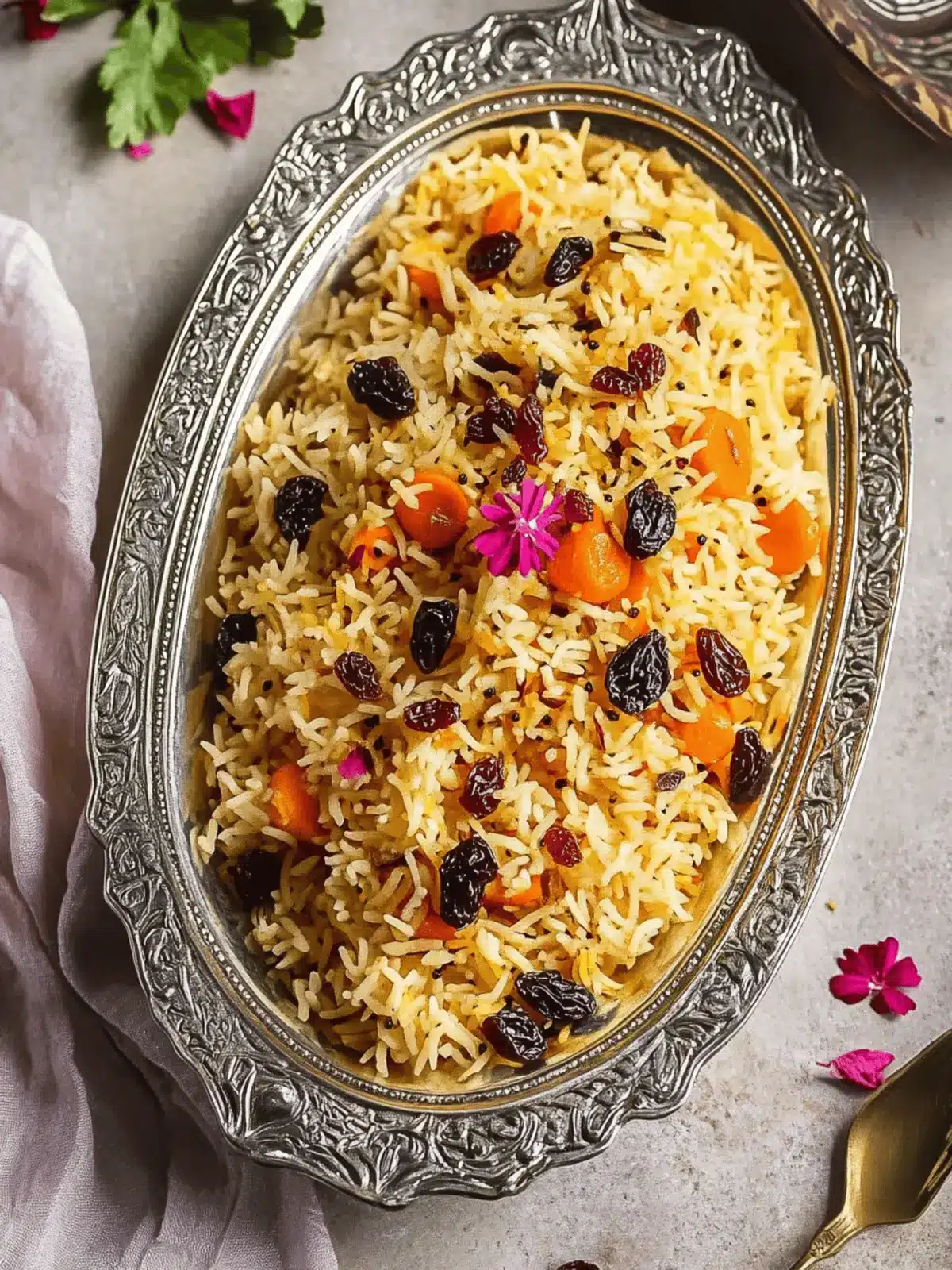 Sweet Basmati Rice with Carrots & Raisins