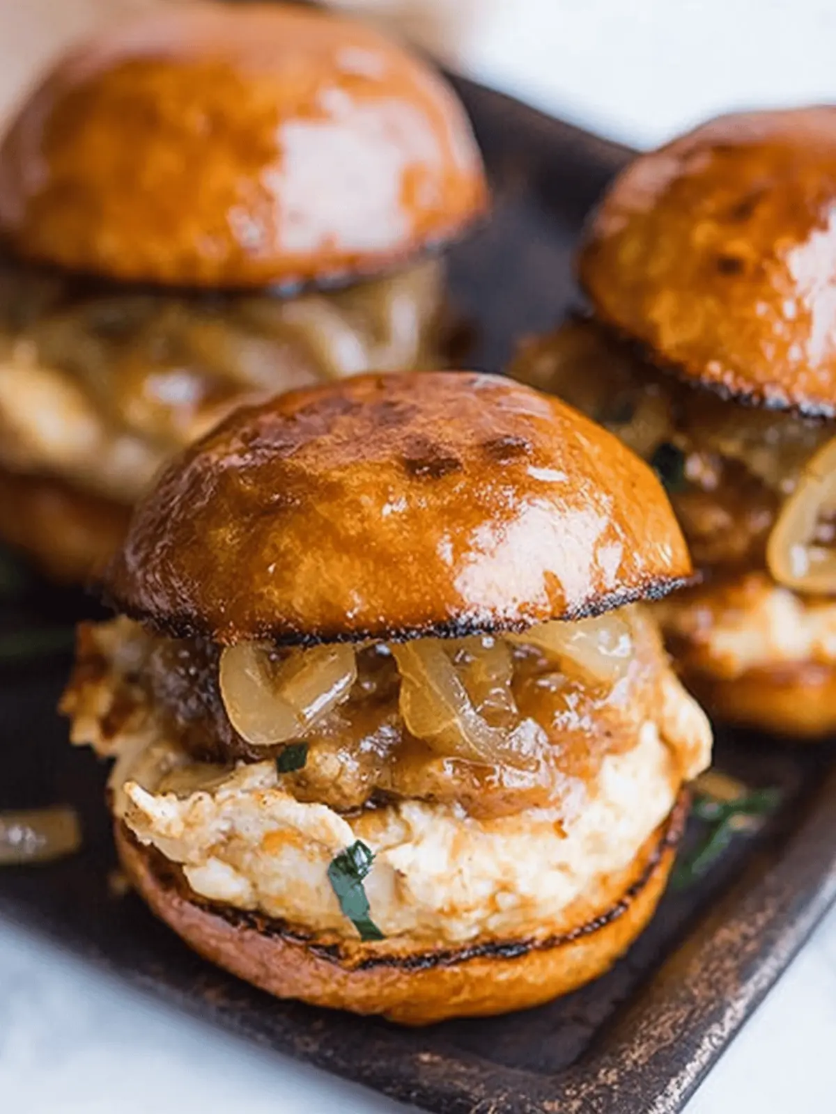 Apple Butter Onion Chicken Burgers