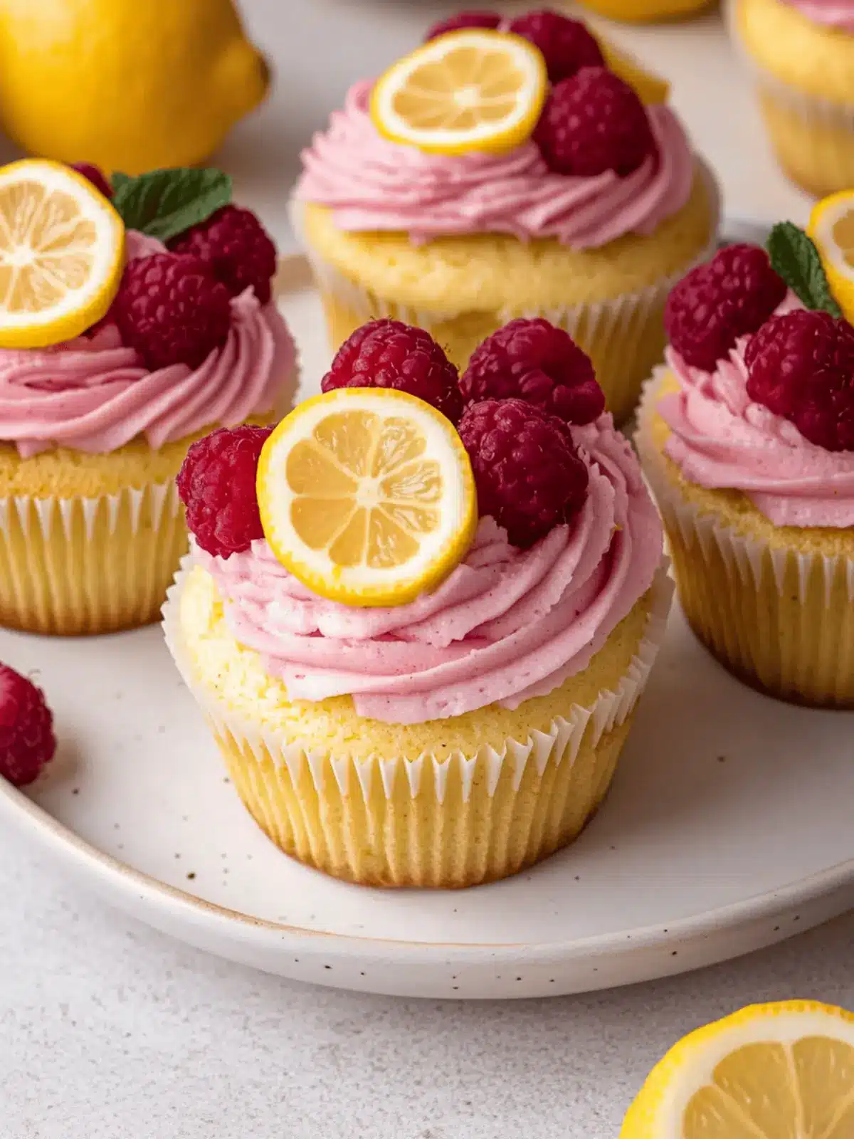 Lemon Raspberry Cupcakes with Lemon Curd