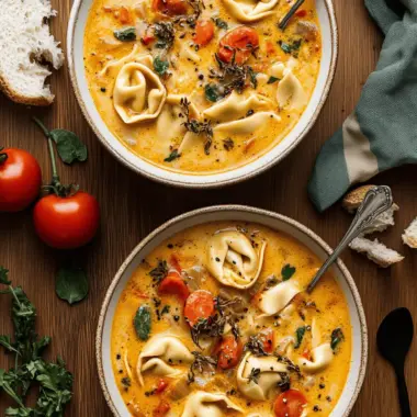 Creamy Tuscan Tortellini Soup