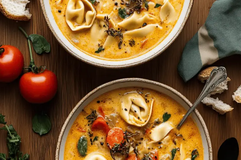 Creamy Tuscan Tortellini Soup