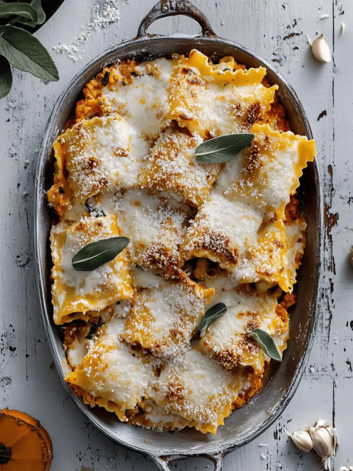 Pumpkin Lasagna Roll Ups with Crispy Sage