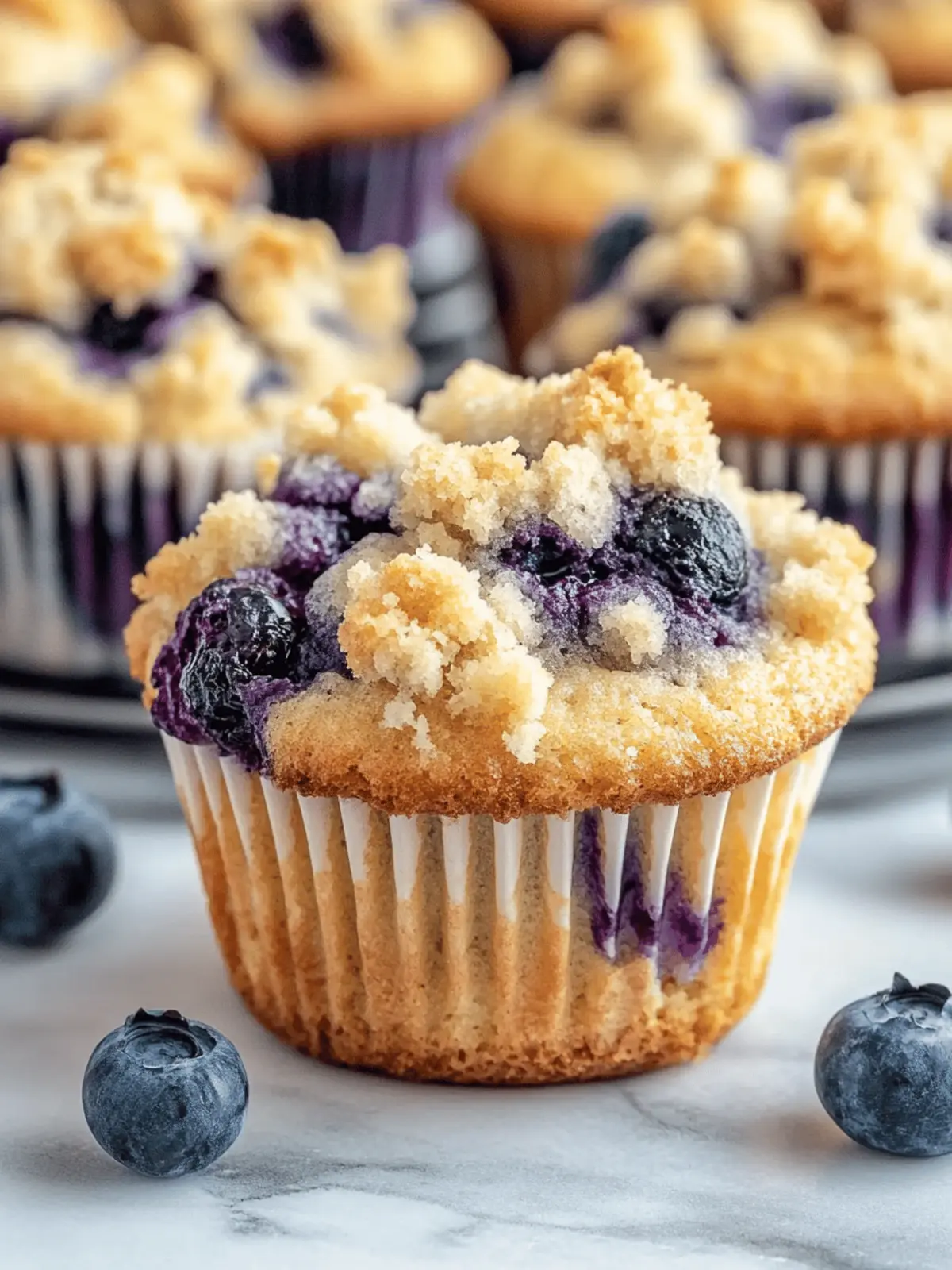 Tasty Blueberry Muffins with Crumble Topping