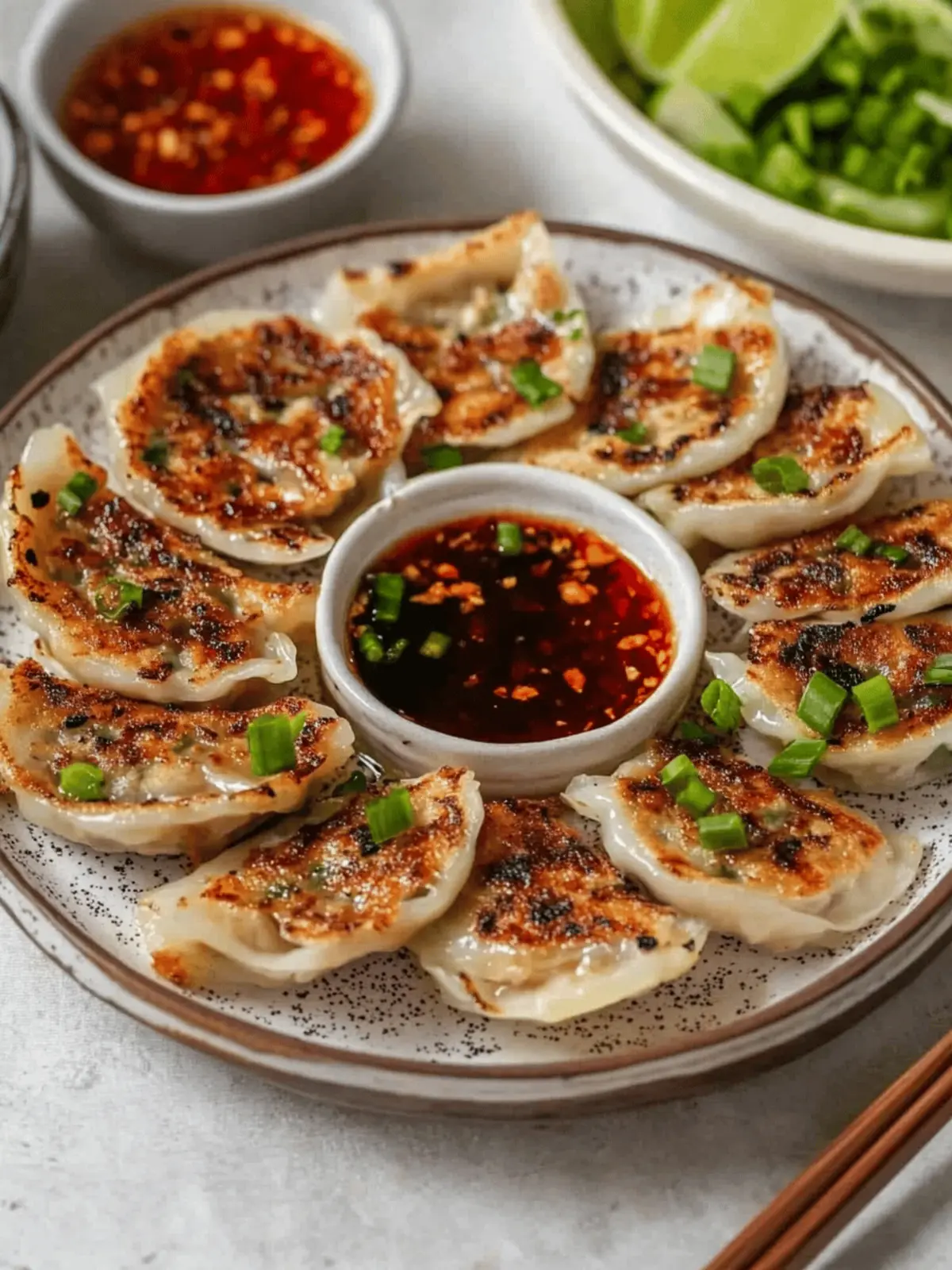 Smashed Chicken Gyoza with Kimchi & Rice