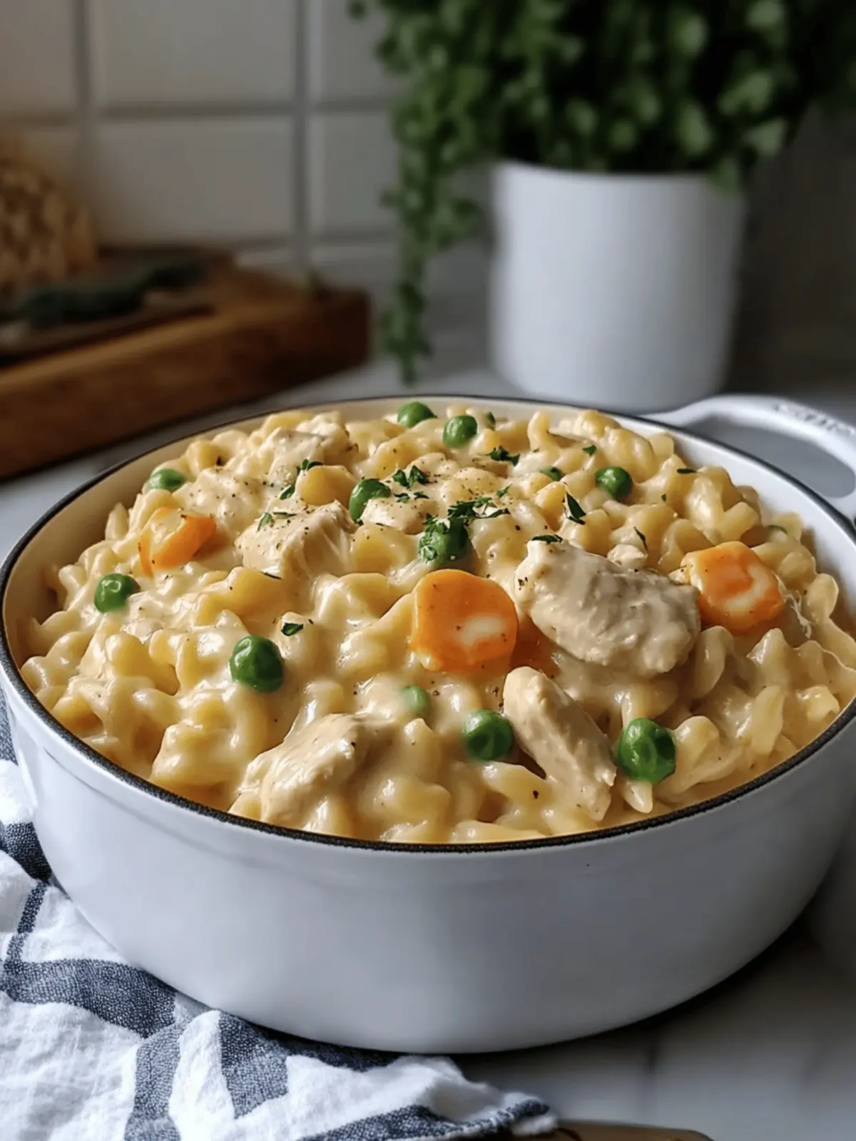 One Pot Chicken Pot Pie Pasta
