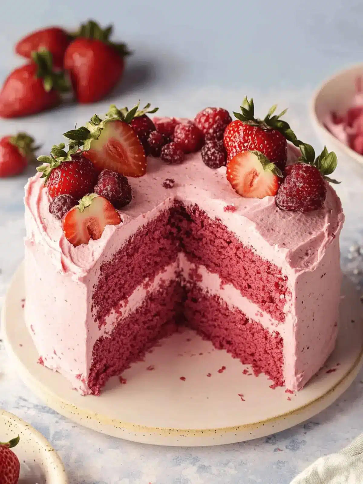 Small-batch Vegan Strawberry Cake