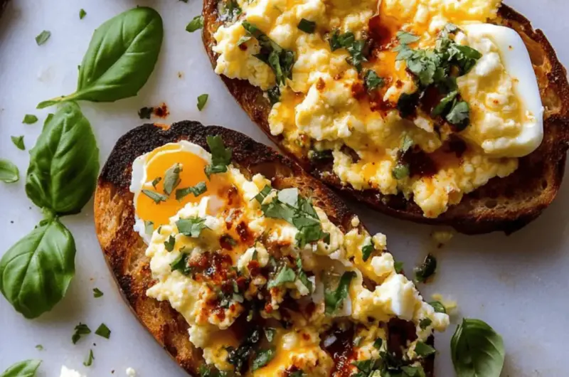 Dad's Easy Cheesy Eggs with Chili Butter