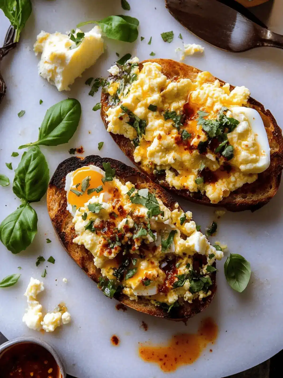 Dad's Easy Cheesy Eggs with Chili Butter