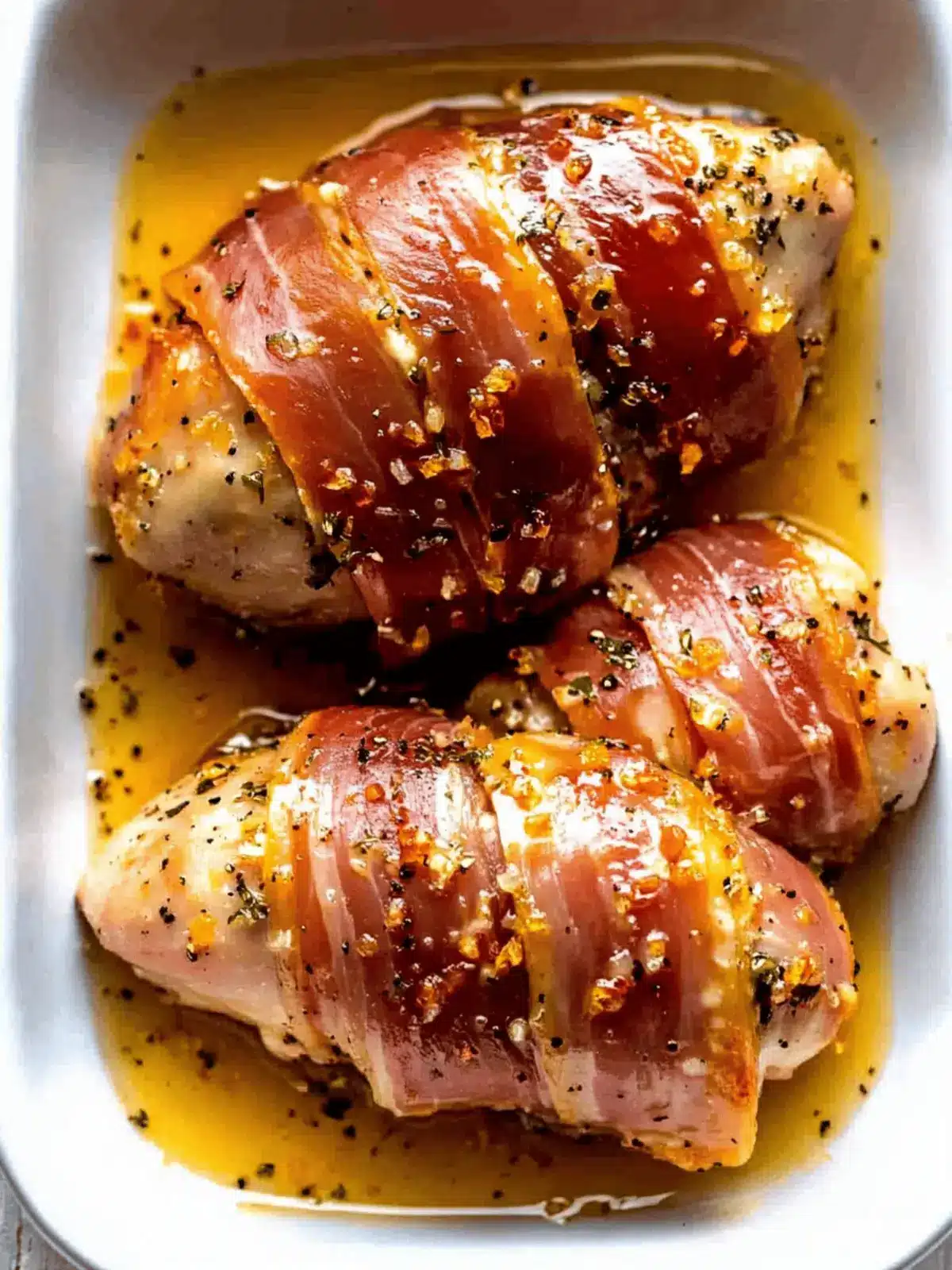 Brie Stuffed Prosciutto Wrapped Orange Chicken