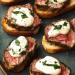 Steak Crostini with Horseradish Cream