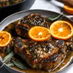 Orange Glazed Pork Chops with Garlic-Sage Pan Sauce