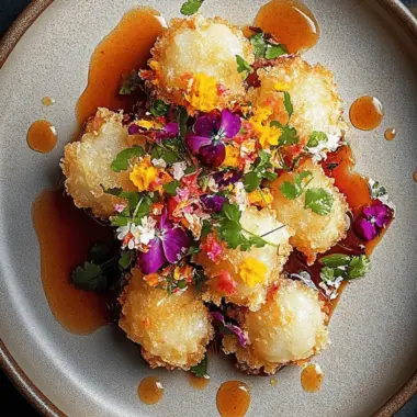 Cod Tempura with Blossom Salsa and Mirin-Ginger Glaze