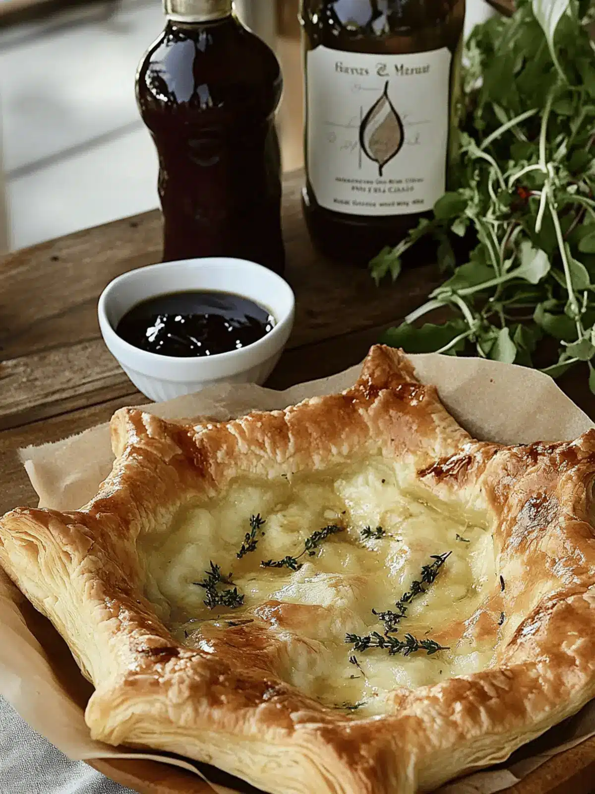 Honey Thyme Gruyère Baked in Puff Pastry