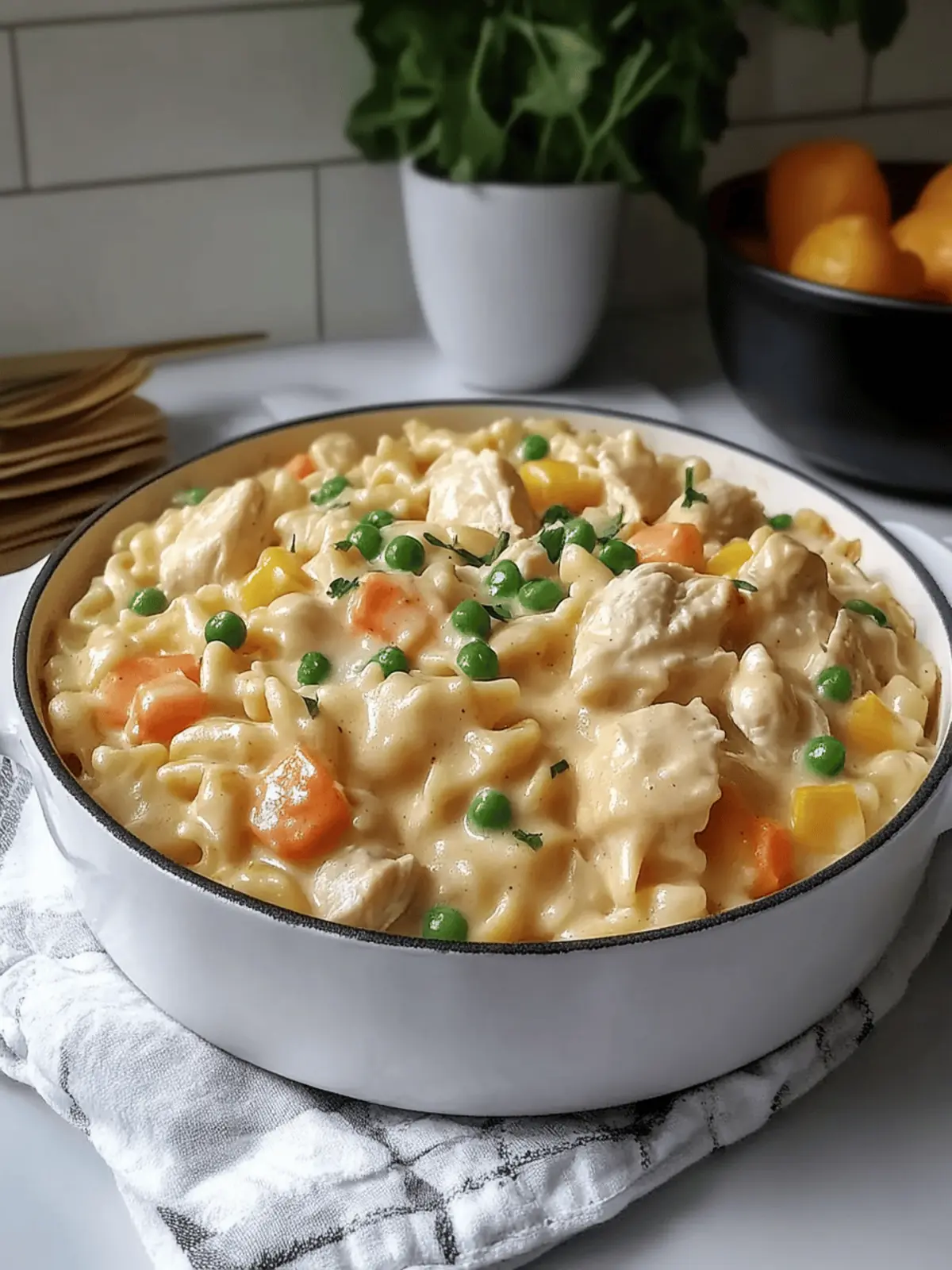 One Pot Chicken Pot Pie Pasta