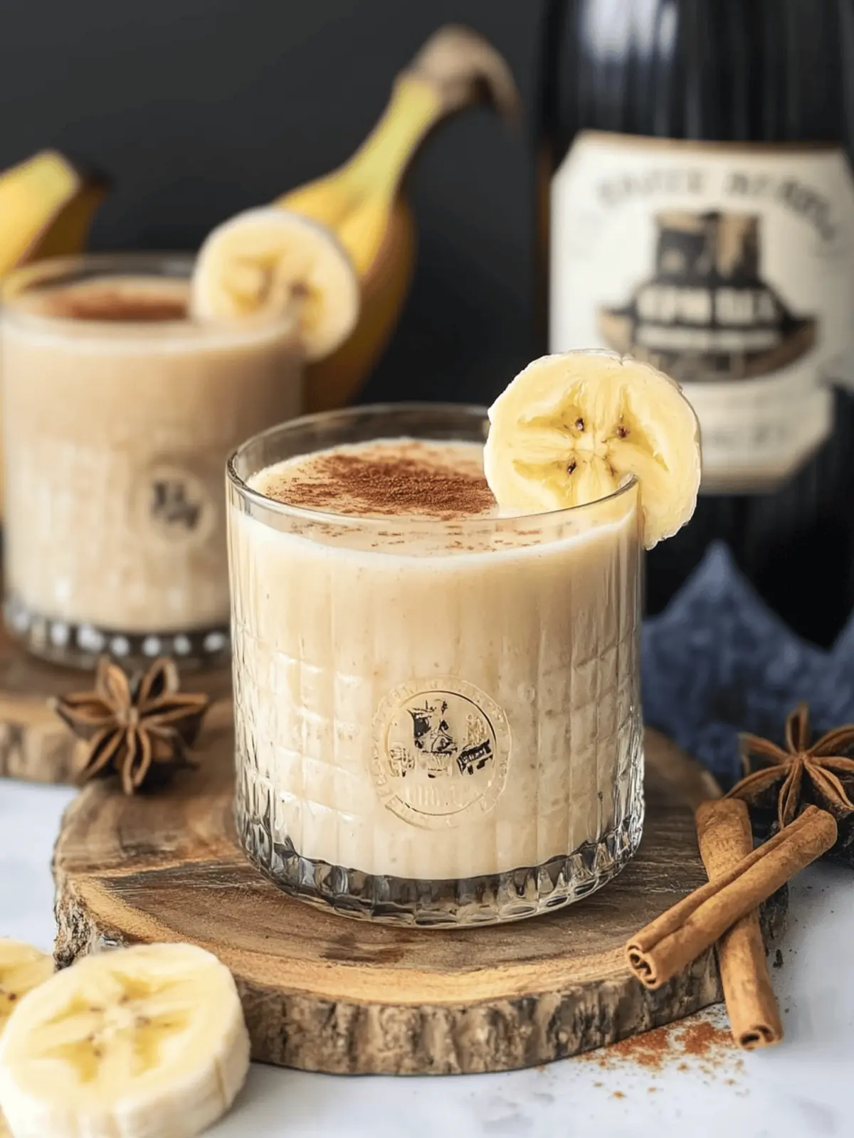 Bananas Foster Rum Nog Cocktail