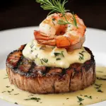 Surf and Turf with Creamy Garlic Sauce