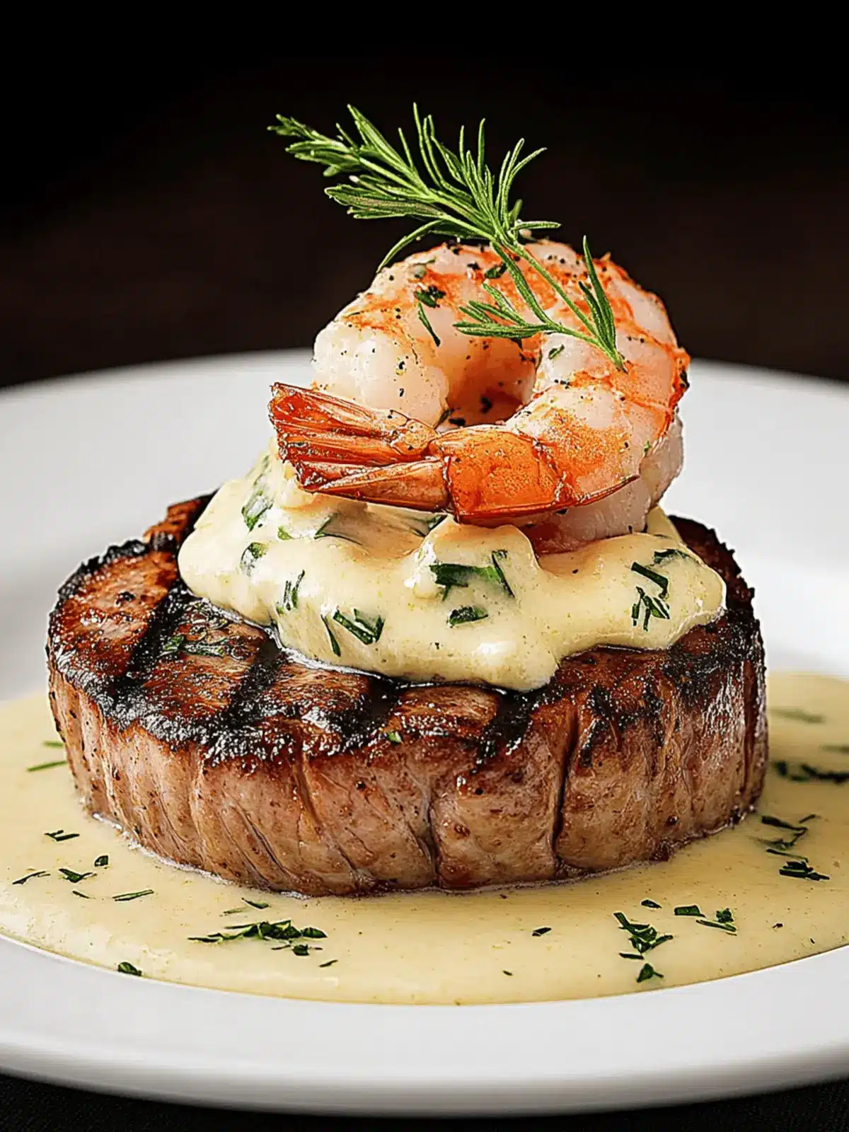 Surf and Turf with Creamy Garlic Sauce