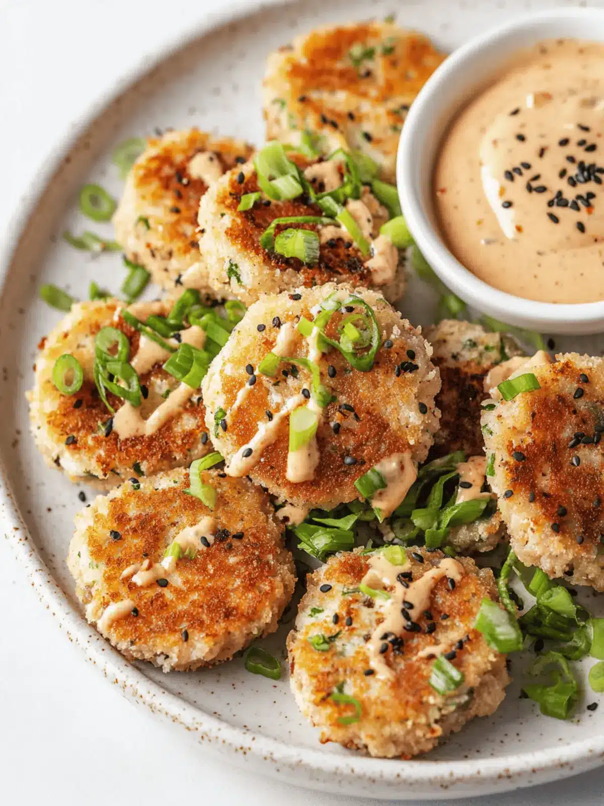 Asian-style Tuna Cakes with Spicy Mayo