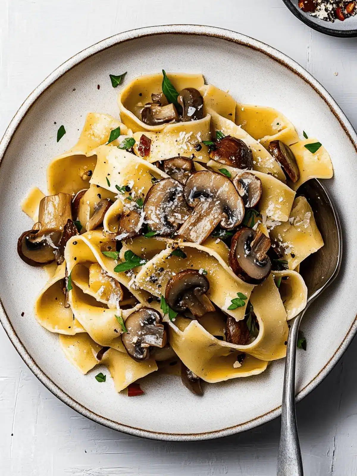 Pappardelle with Mushroom Sauce