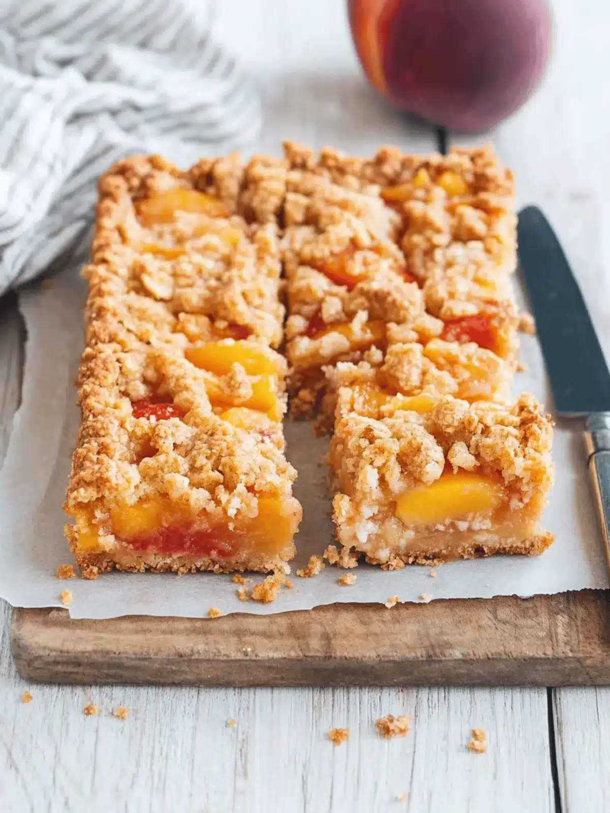 Peaches and Cream Crumble Bars