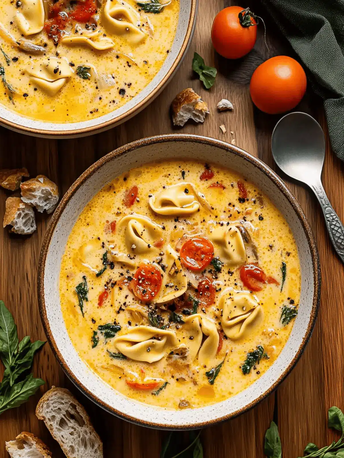 Creamy Tuscan Tortellini Soup