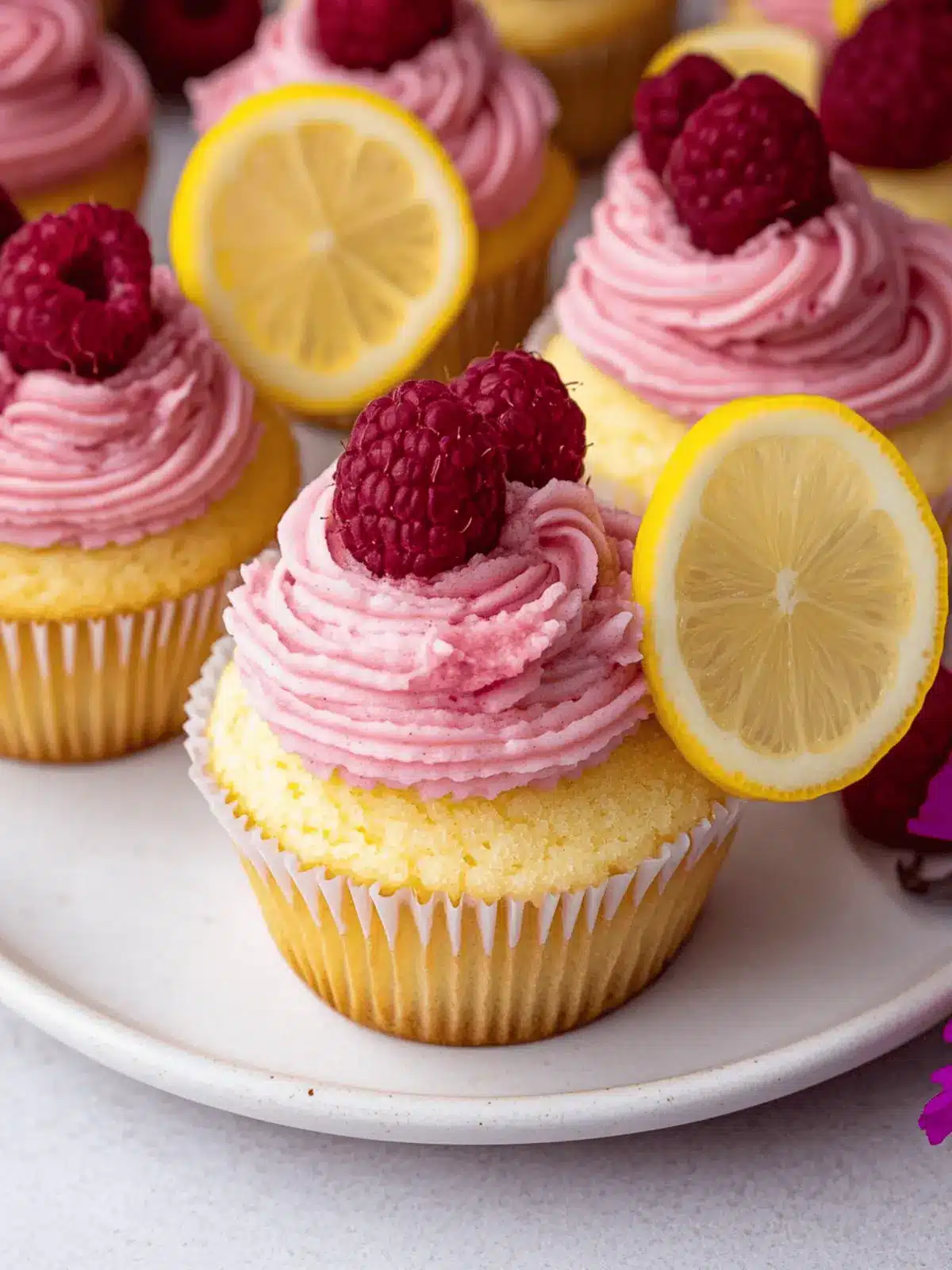Lemon Raspberry Cupcakes with Lemon Curd