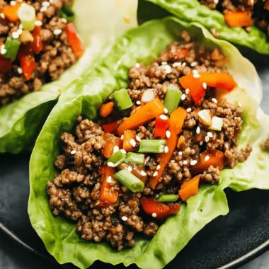 Asian-Style Ground Beef Lettuce Wraps