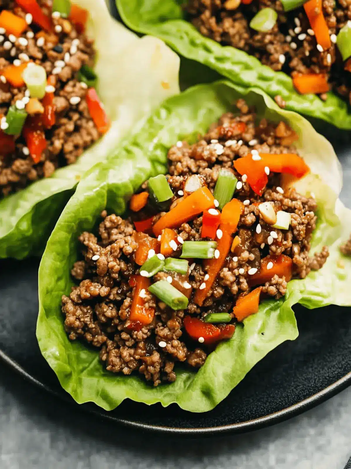 Asian-Style Ground Beef Lettuce Wraps