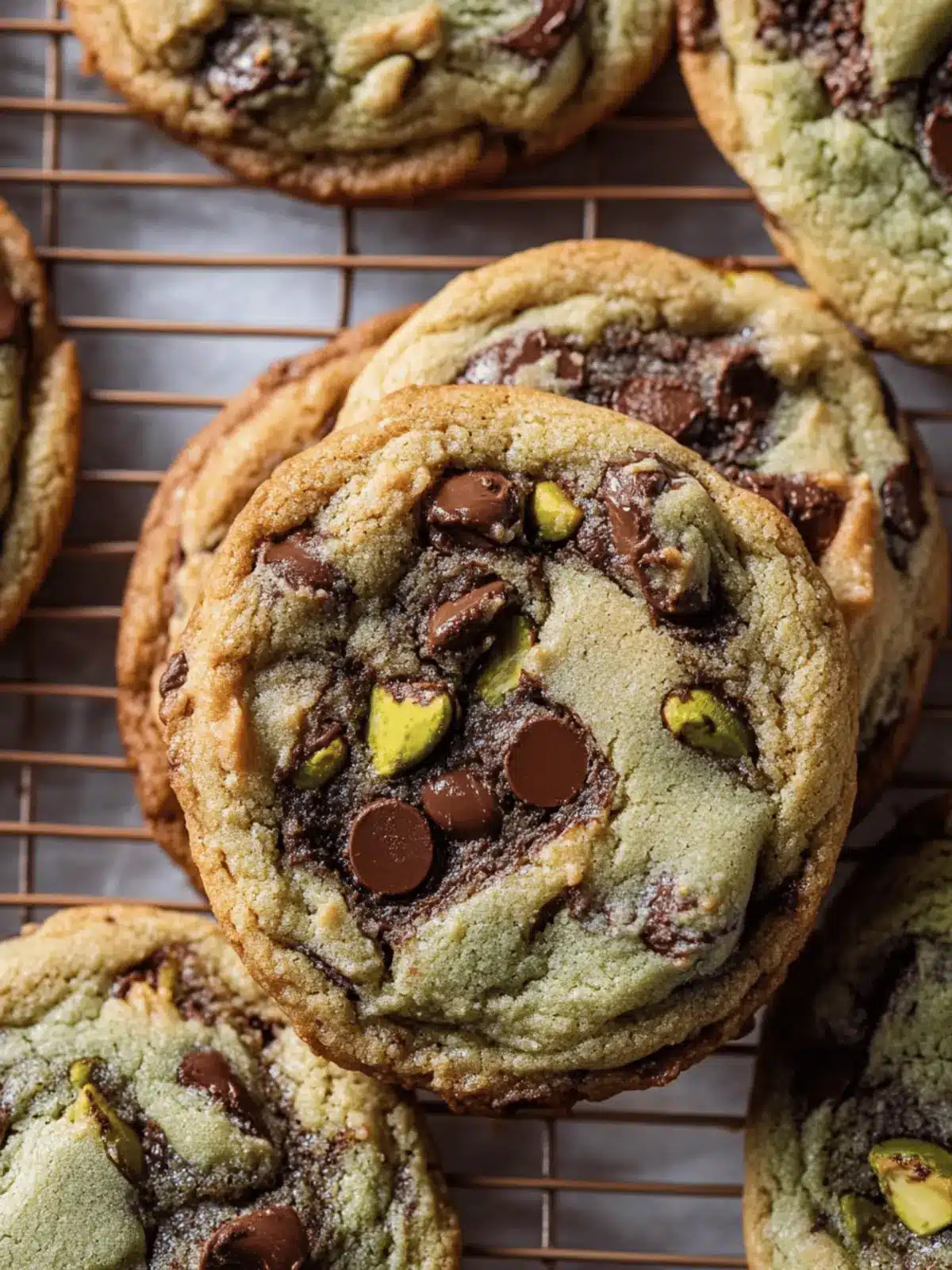 Pistachio Cream Chocolate Chip Cookies