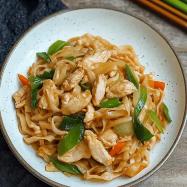 Chicken Chow Fun ( Chicken Fried Rice Noodles)