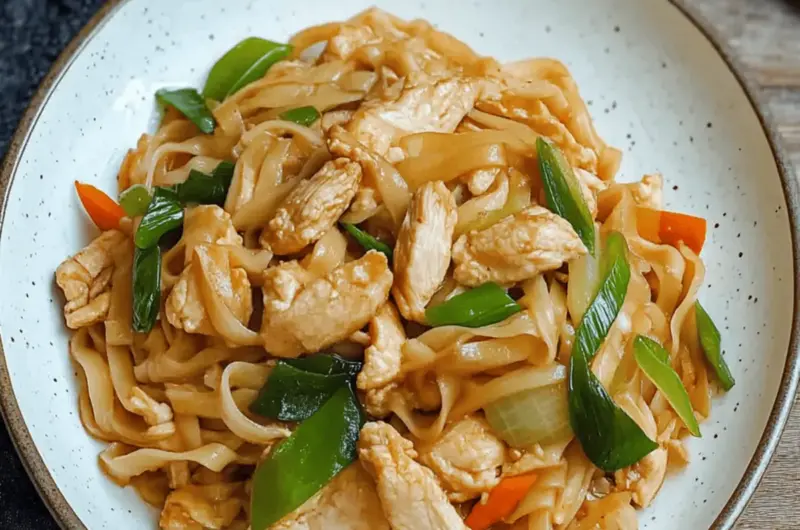 Chicken Chow Fun ( Chicken Fried Rice Noodles)