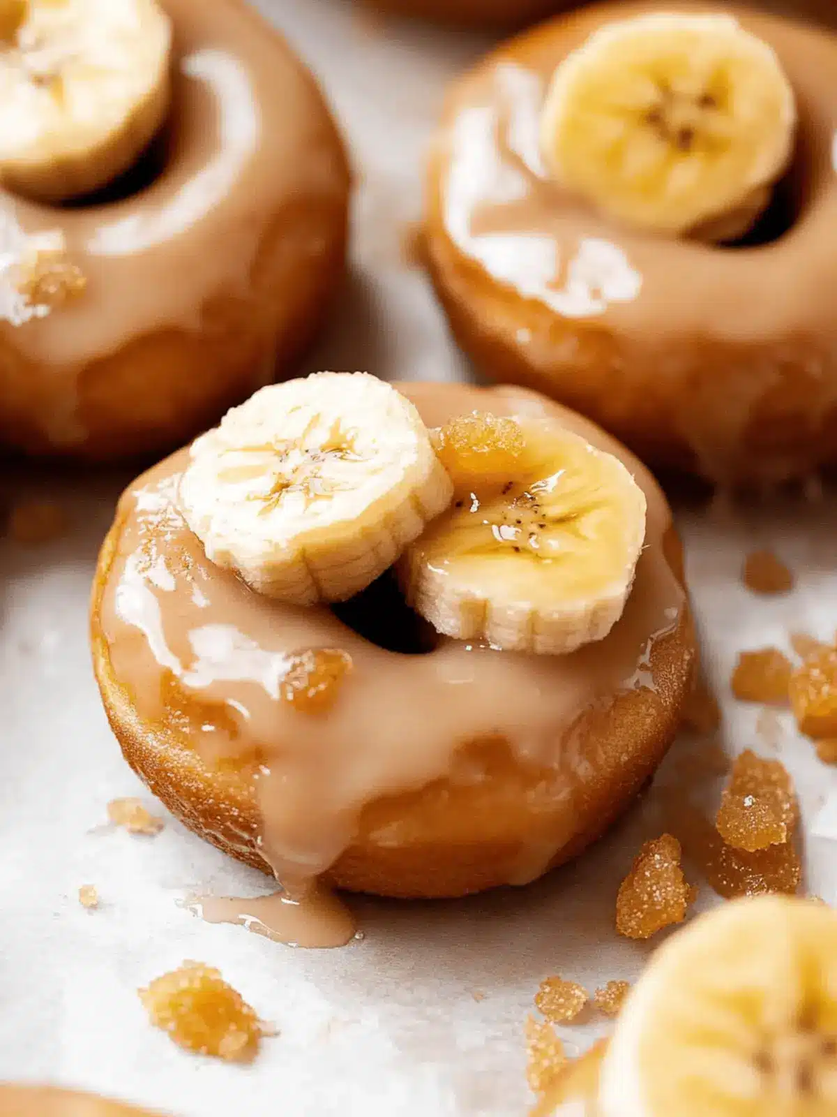 Banana Donuts with Brown Sugar Glaze