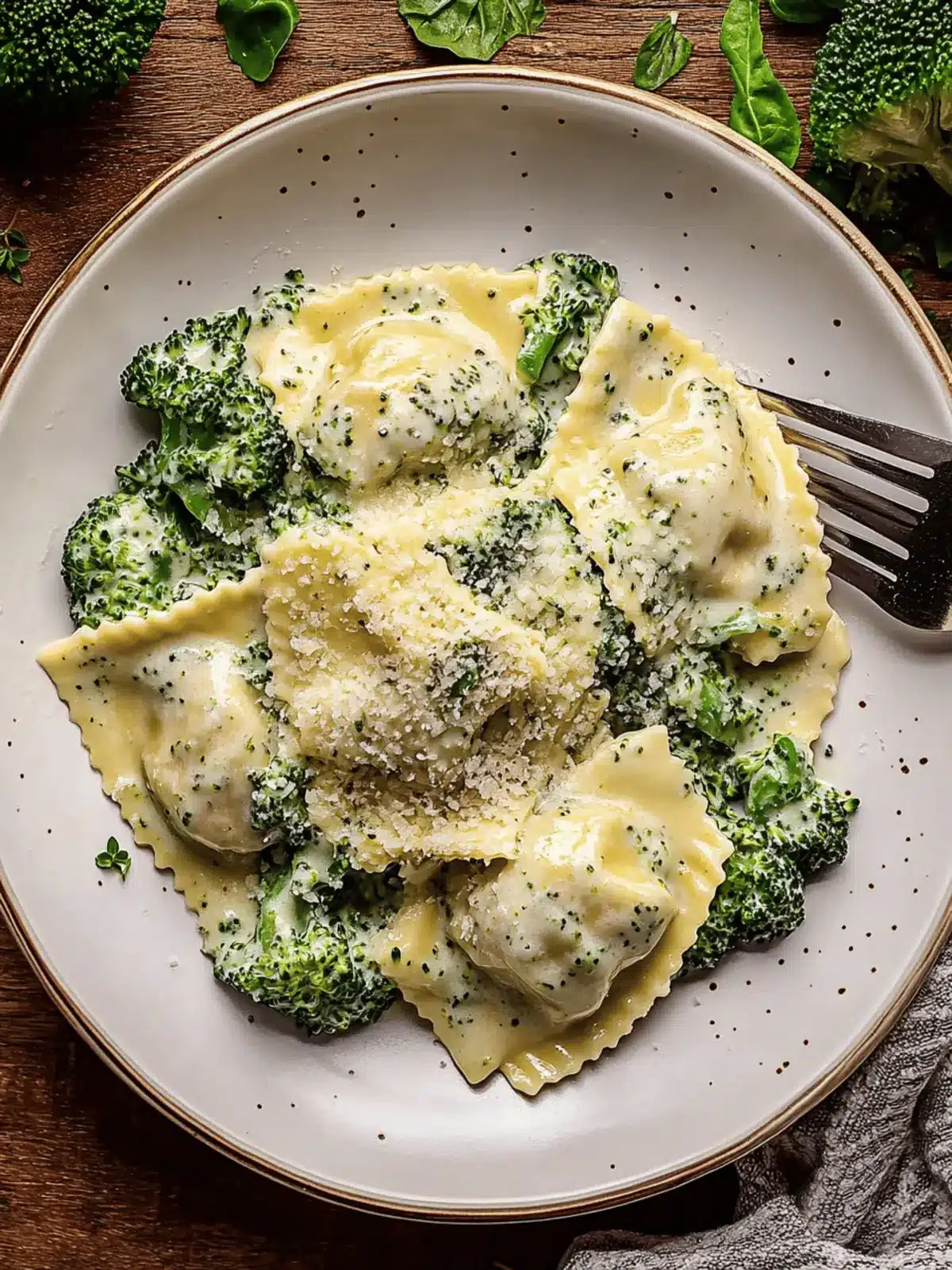 Creamy Date Night Broccoli Alfredo Ravioli