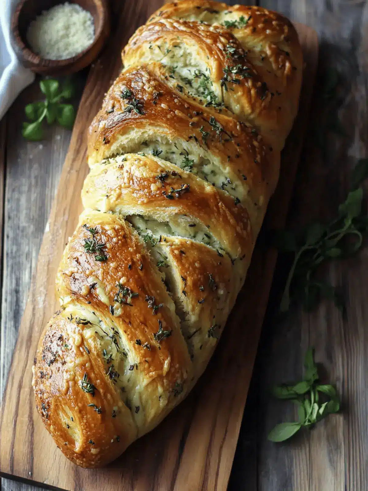 Swirled Garlic Herb and Cheese Bread