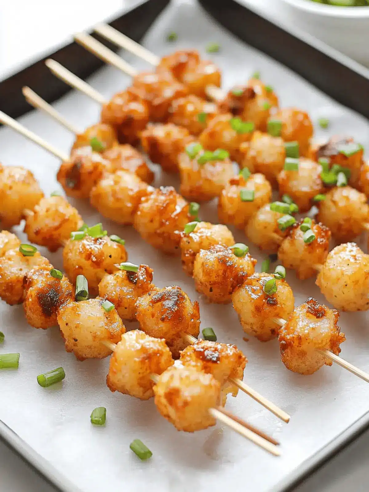 Loaded Tater Tot Skewers