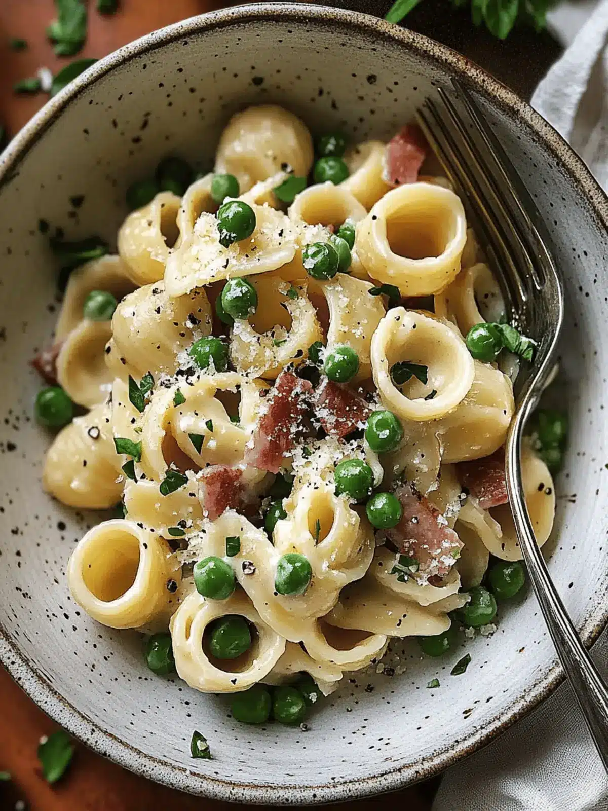 Creamy Pancetta & Pea Pasta