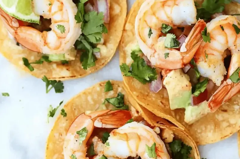 Oven Baked Shrimp Tostadas