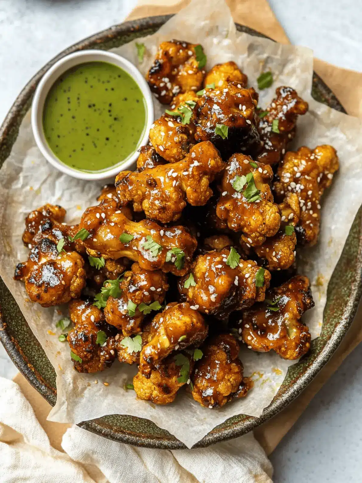 Baked Mango-Tamarind Cauliflower Wings