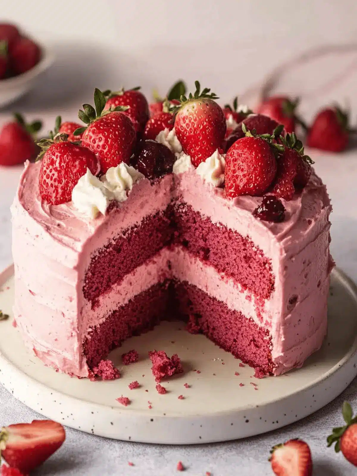 Small-batch Vegan Strawberry Cake