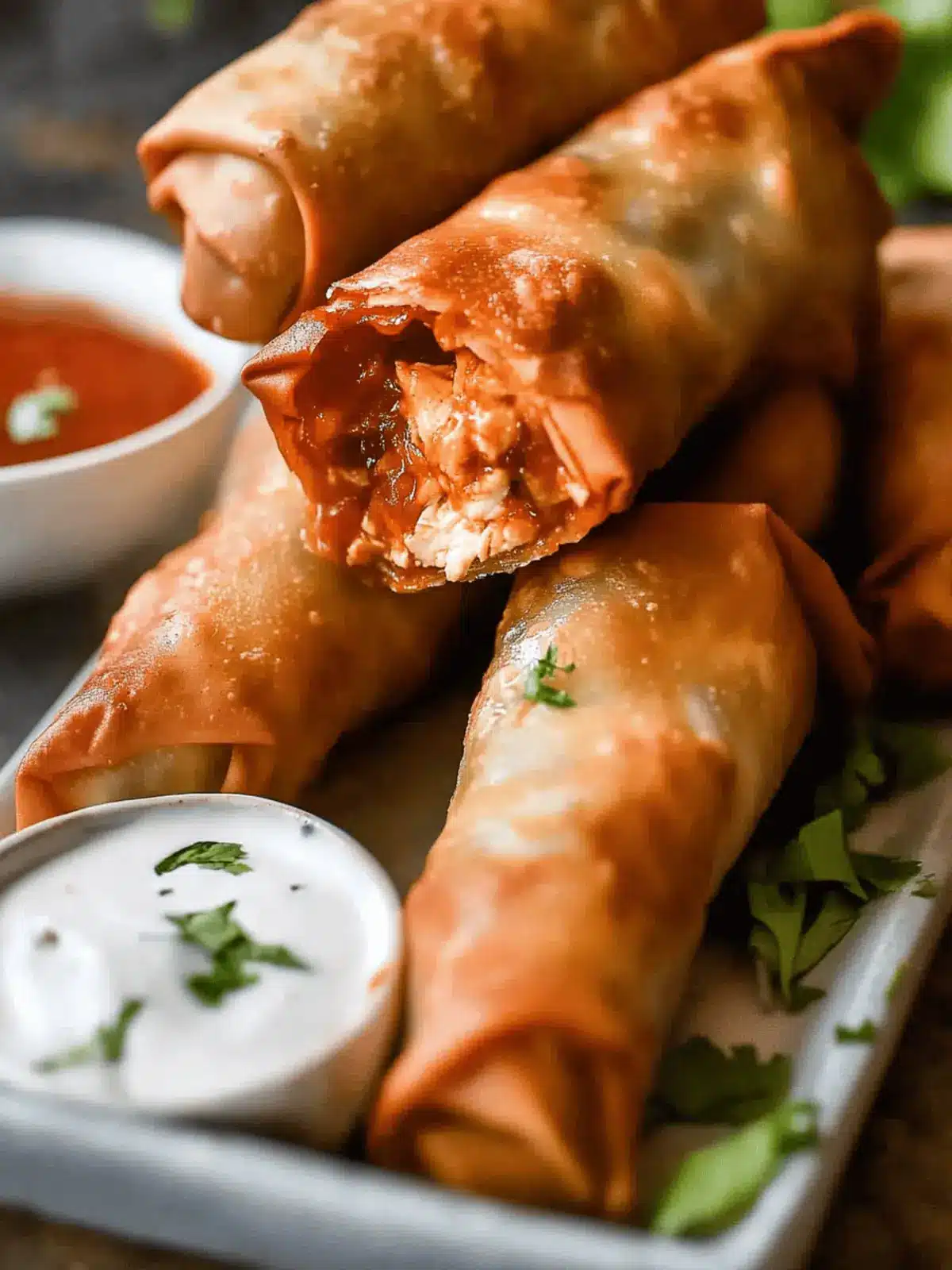 Buffalo Chicken Egg Rolls