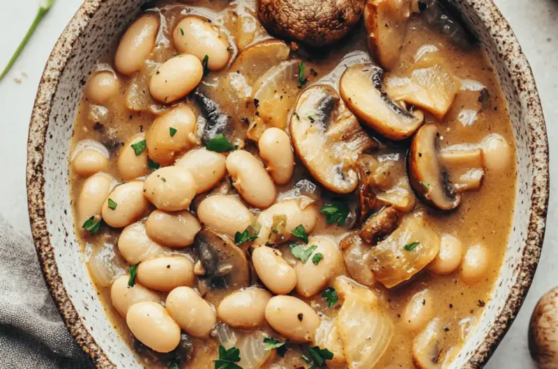 Cozy White Bean Mushroom Stew (Vegan)