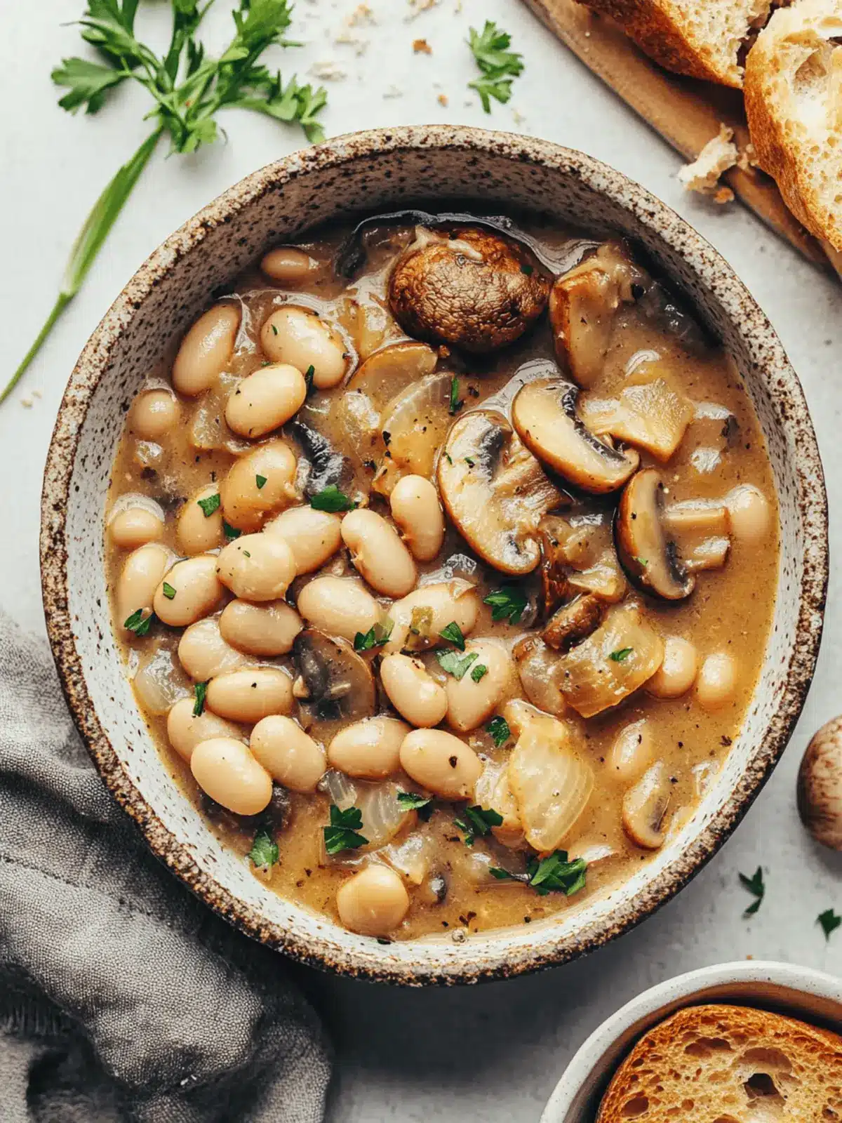 Cozy White Bean Mushroom Stew (Vegan)
