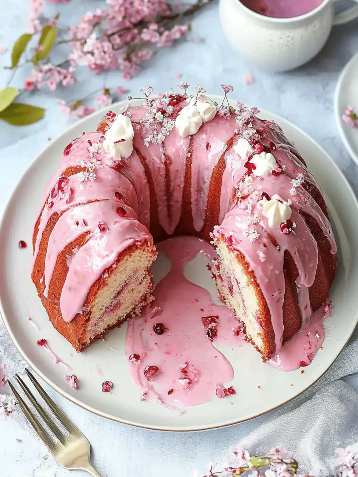 Cherry Blossom Bundt Cake