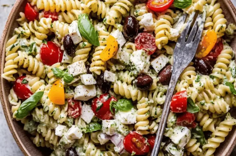 Greek Olive Pasta Salad