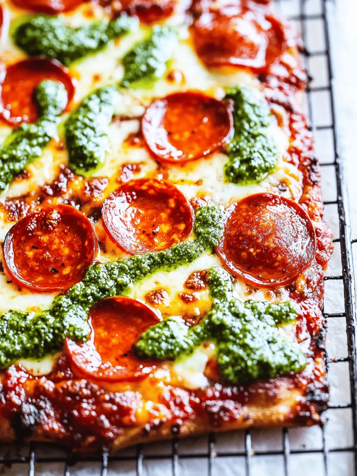 Pepperoni and Roasted Jalapeno Pesto Pan Pizza