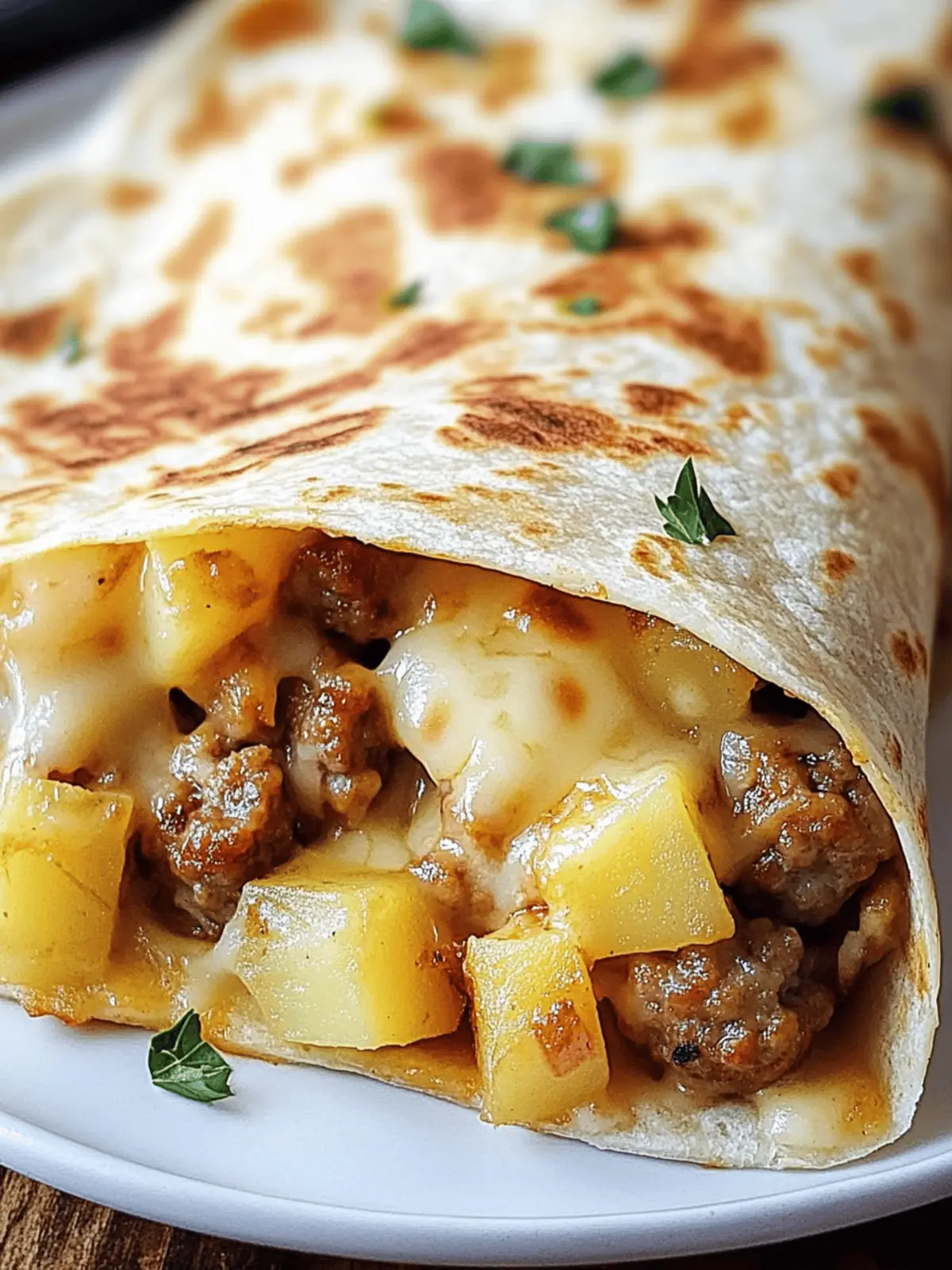 Sausage Cheese & Potato Breakfast Wraps