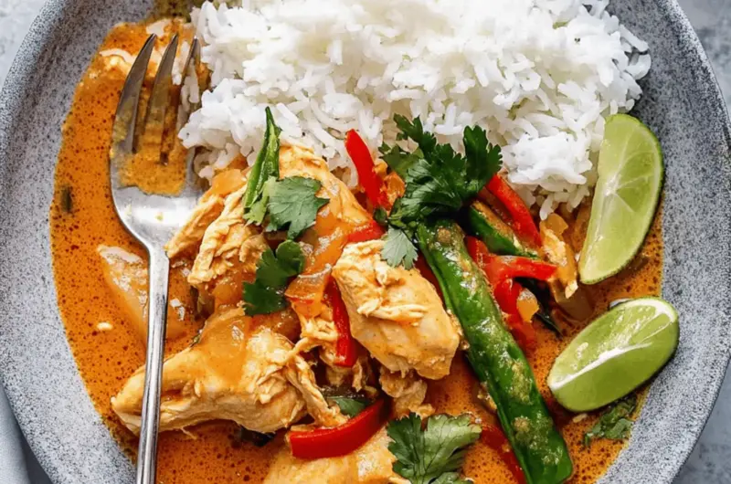 Slow Cooker Thai Red Curry Chicken and Veggies