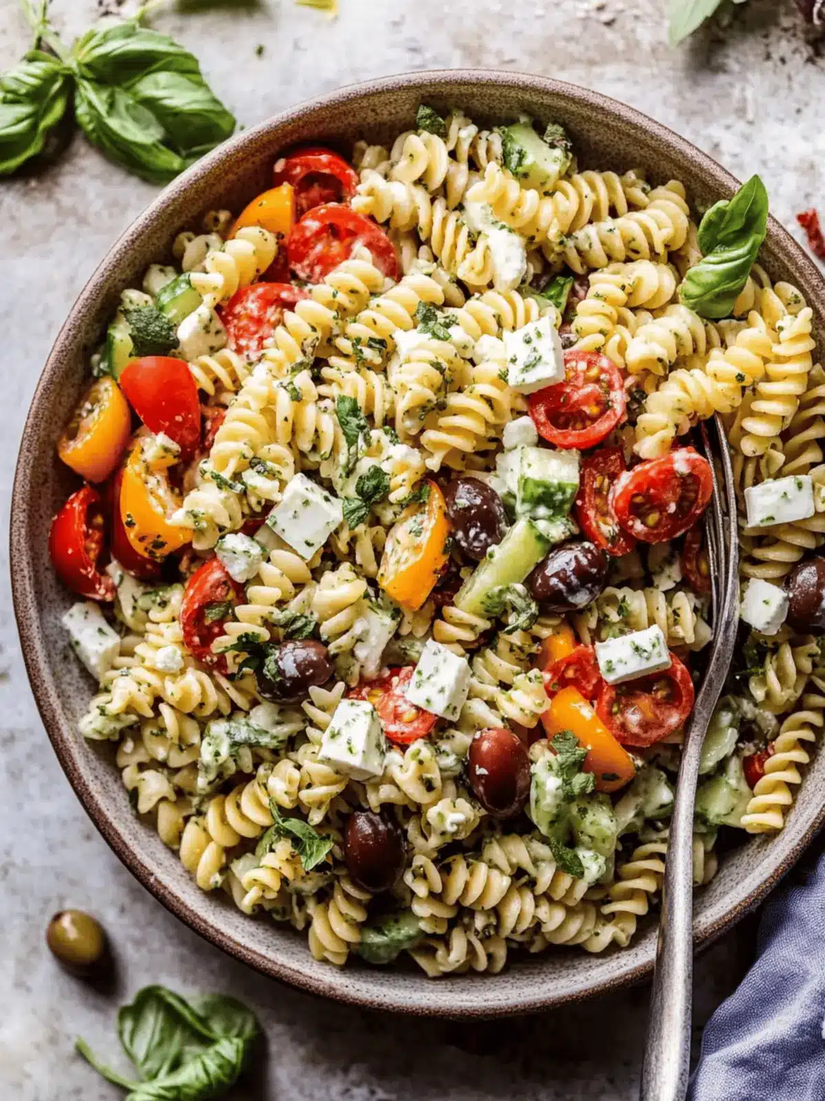 Greek Olive Pasta Salad
