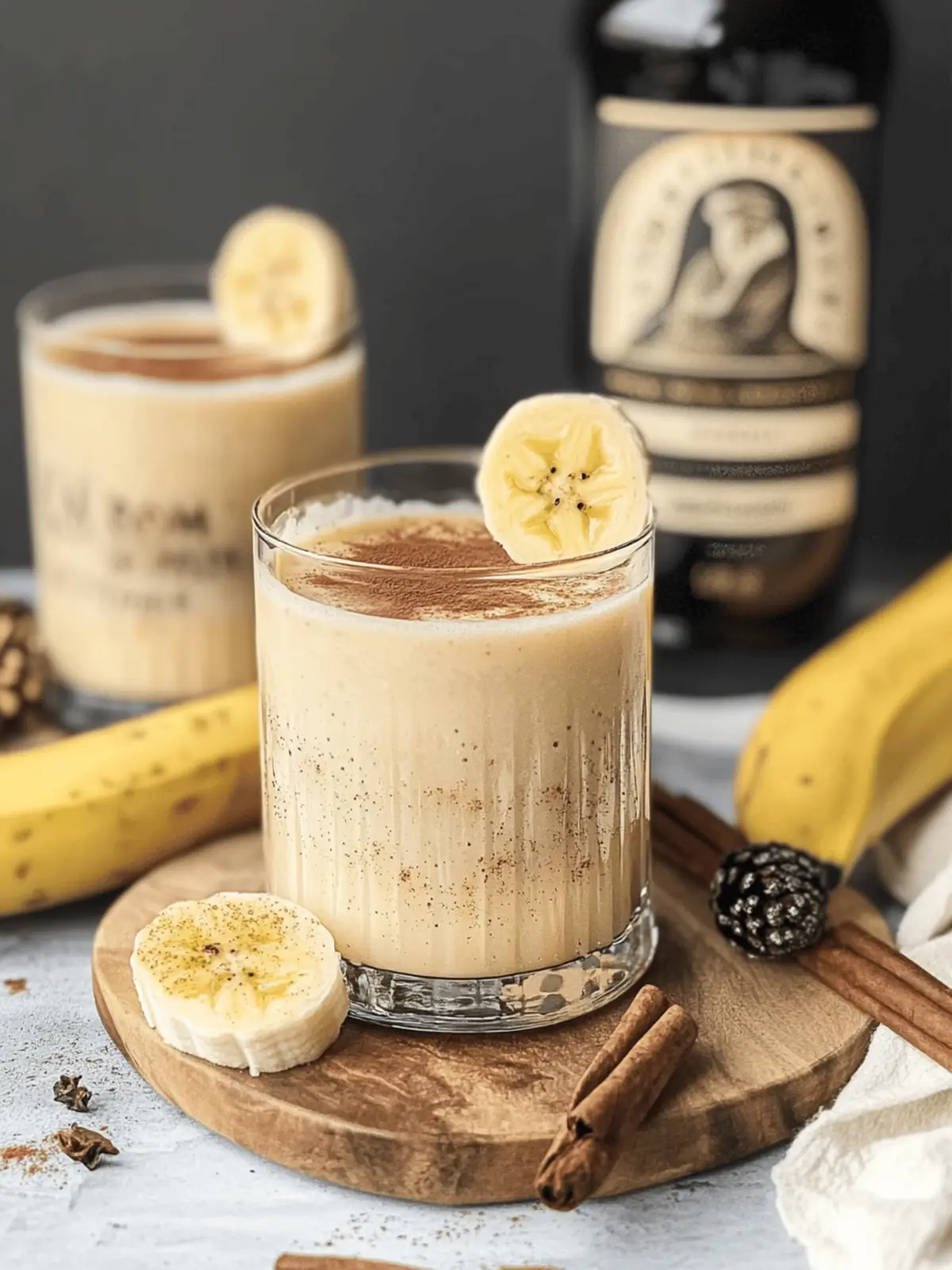 Bananas Foster Rum Nog Cocktail