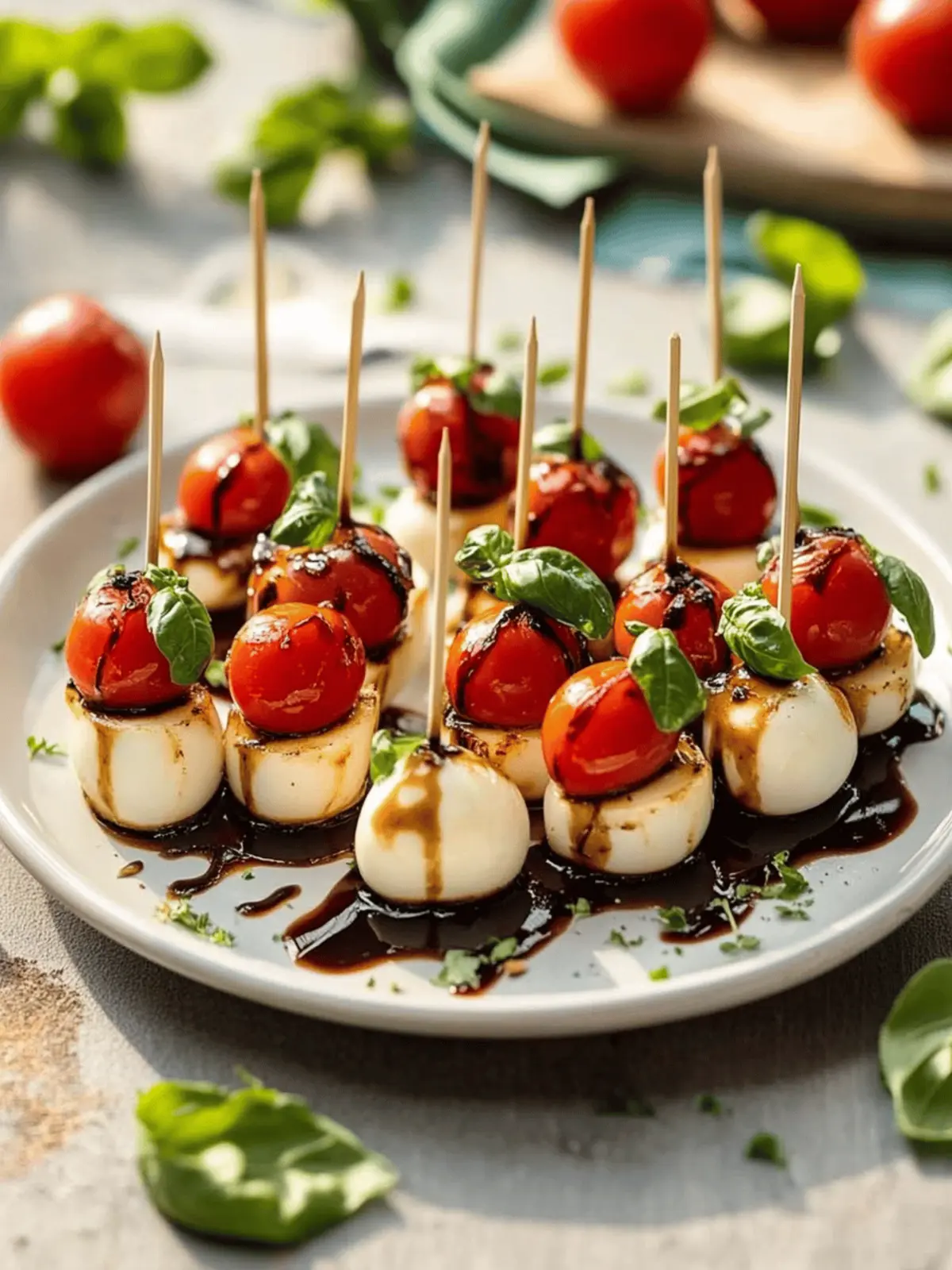 Caprese Skewers with Balsamic Glaze
